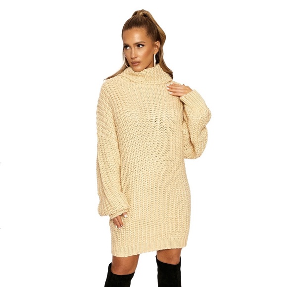 LAST ONE naked wardrobe nude oversized knit sweater dress - Picture 3 of 5